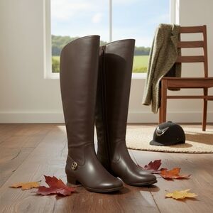 Brown Knee-High Riding Boots 7 1/2 M By Iman